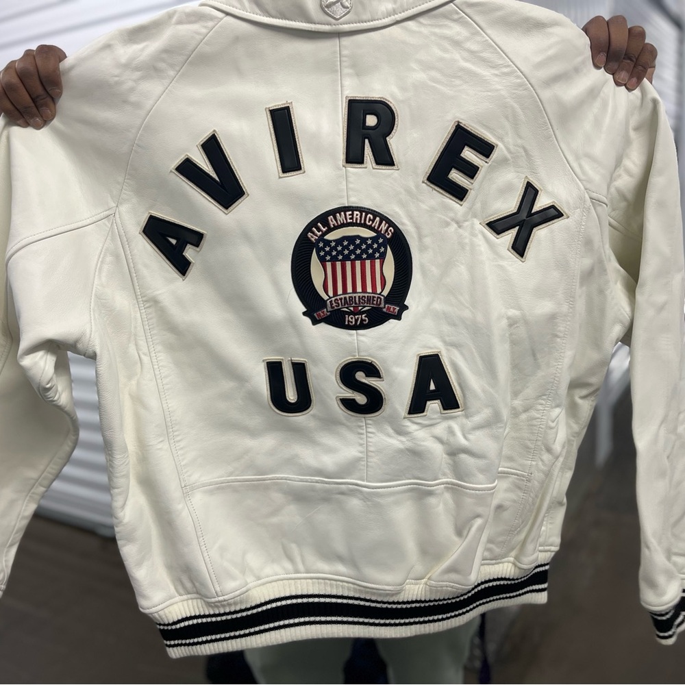 Avirex Authentic Leather Jacket in White